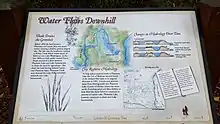 A placard explaining the history of the lake