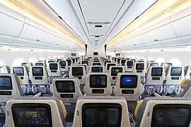 Image 3The economy class cabin of an Airbus A350 (from Wide-body aircraft)