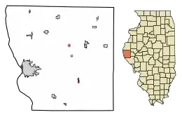 Location of Liberty in Adams County, Illinois.