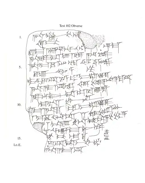 Cuneiform sign ZA, 13 line, 3rd character from line end, EA 15, Obverse(A short letter from the King of Assyria to Pharaoh)