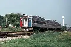 Amtrak Black Hawk in Hillside, July 1975