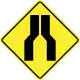 Road narrows