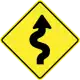 Winding road, first to right