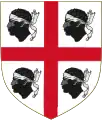 The arms of Sardinia feature four moors' heads with torses across their brows