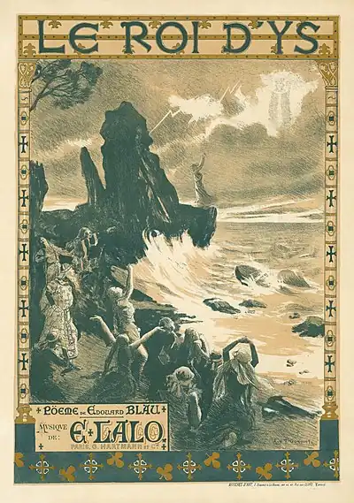 Image 78Le roi d'Ys poster, by Auguste François-Marie Gorguet (restored by Adam Cuerden) (from Wikipedia:Featured pictures/Culture, entertainment, and lifestyle/Theatre)
