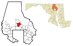 Location of Lutherville, Maryland