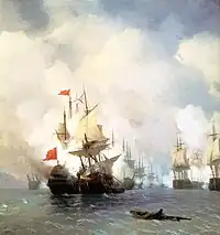 Combat in the Chios Strait by Ivan Aivazovsky