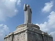 Image 29The Buddha Statue of Hyderabad at Hussain Sagar lake was constructed in the 1980s.  (from History of Hyderabad)