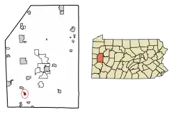 Location of Callery in Butler County, Pennsylvania.