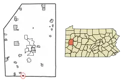 Location of Valencia in Butler County, Pennsylvania.