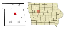 Location of Rockwell City, Iowa