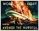 Poster depicting the Hospital ship, 'Centaur' being attacked by the Japanese Navy.