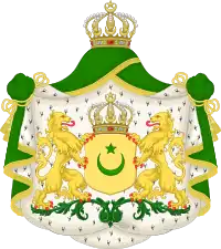 Coat of arms of the Pontianak Sultanate (1771-1950). Its political power was taken by the government in 1959 and the territory merged into West Kalimantan.