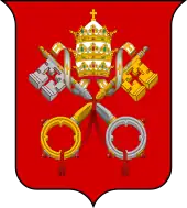 Gules two keys in saltire argent and or (Coats of arms of the Holy See and Vatican City)