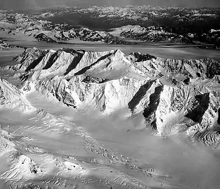 Columbia Peak (centered) from the northwest