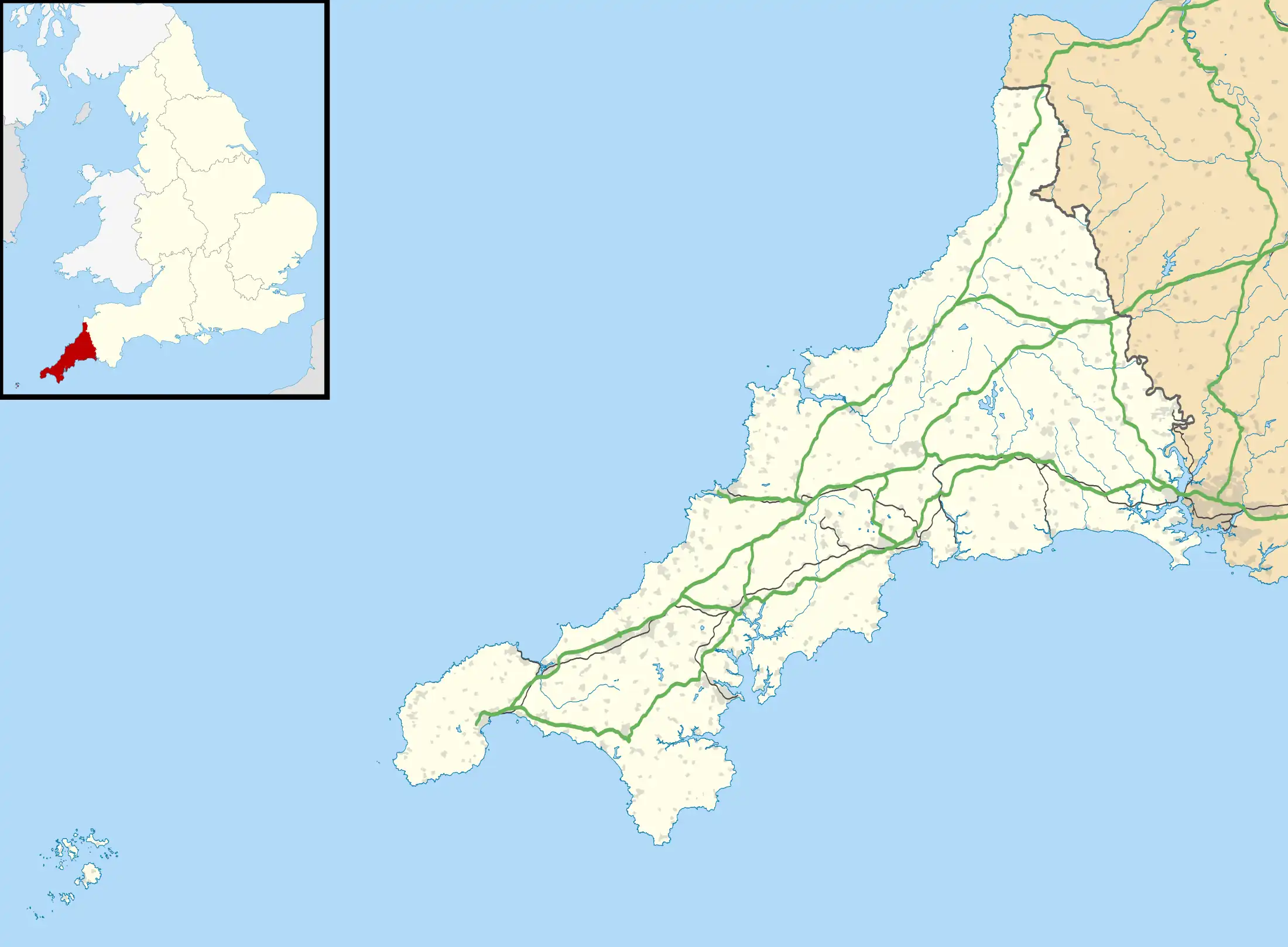 Trerice is located in Cornwall