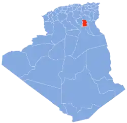 Map of Algeria highlighting El M'Ghair