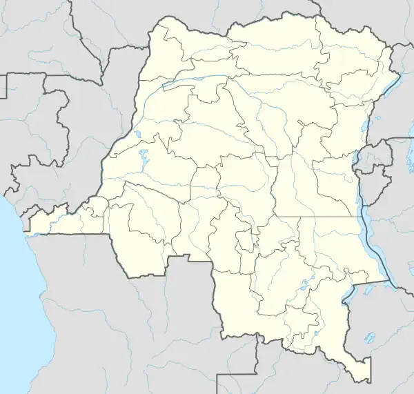 Map of the Democratic Republic of the Congo with the teams of the 2012 Linafoot