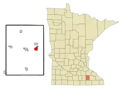 Location of Kassonwithin Dodge County and state of Minnesota