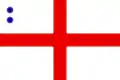 Rear Admiral of the White Squadron command flag 1702 to 1805 for use in the Kingdom of Great Britain and the United Kingdom.