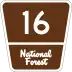 Federal Forest Highway 16 marker
