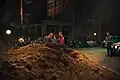 Still from the film, night scene