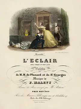 Image 130Vocal score cover of L'Éclair, by Paul Gavarni and the Thierry brothers (restored by Adam Cuerden) (from Wikipedia:Featured pictures/Culture, entertainment, and lifestyle/Theatre)