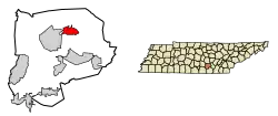 Location of Beersheba Springs in Grundy County, Tennessee.