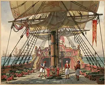 Image 144Set design for Act II of Haydée, ou Le secret, by Philippe Chaperon (restored by Adam Cuerden) (from Wikipedia:Featured pictures/Culture, entertainment, and lifestyle/Theatre)