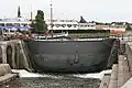 Water enters the dry dock