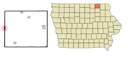 Location of Riceville, Iowa
