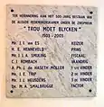 A commemorative plaque from 2003 shows the old-fashioned names for the club's board members; Emperor, Prince, Fiscaal, Flag bearer, Vinders and a Factor