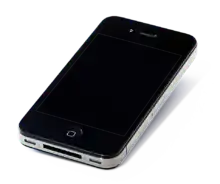 Image 61Modern Apple iPhone. This phone is considered a smartphone (from History of the telephone)