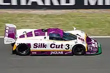 Teaming up with John Watson at Silk Cut Jaguar in 1987.