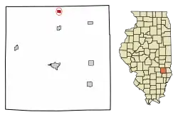 Location of Hidalgo in Jasper County, Illinois
