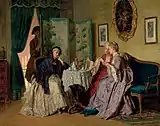 Jean Carolus, 1880, The Eavesdropper, oil on canvas, 77.5 x 95.8 cm, public collection