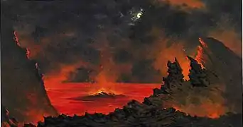 Volcano at Night, late 1880s, oil on canvas, Honolulu Museum of Art
