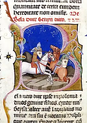Béla fighting against the Pomeranian duke