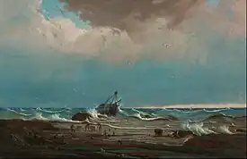 Wreck of convict ship George III off Southport, 1835