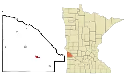 Location of Dawson, Minnesota