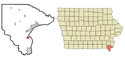 Location of Montrose, Iowa