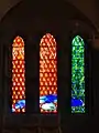 Modern stained glass windows of the cathedral's north porch (Andens fönster)  designed by artist Brian Clarke