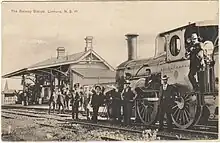 Lismore Railway Station in the late 1890s/early 1900s, platform view (from an old postcard)
