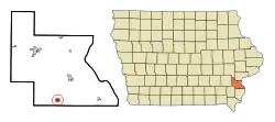 Location of Morning Sun, Iowa