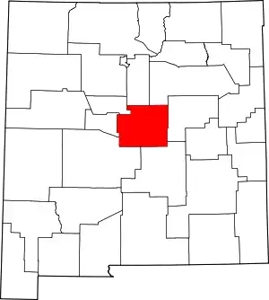 State map highlighting Torrance County