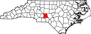 Location of Montgomery County in North Carolina