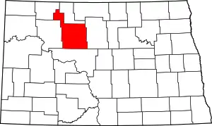 Ward County map