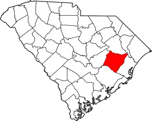 Map of South Carolina highlighting Williamsburg County