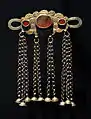 Image 6Turkmen woman's jewelry, silver, gold and cornelian, 20th century. Musée du Quai Branly, Paris, France. (from Culture of Turkmenistan)