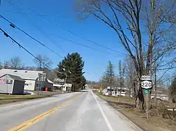 New York State Route 220 northbound in Smithville Flats, New York.